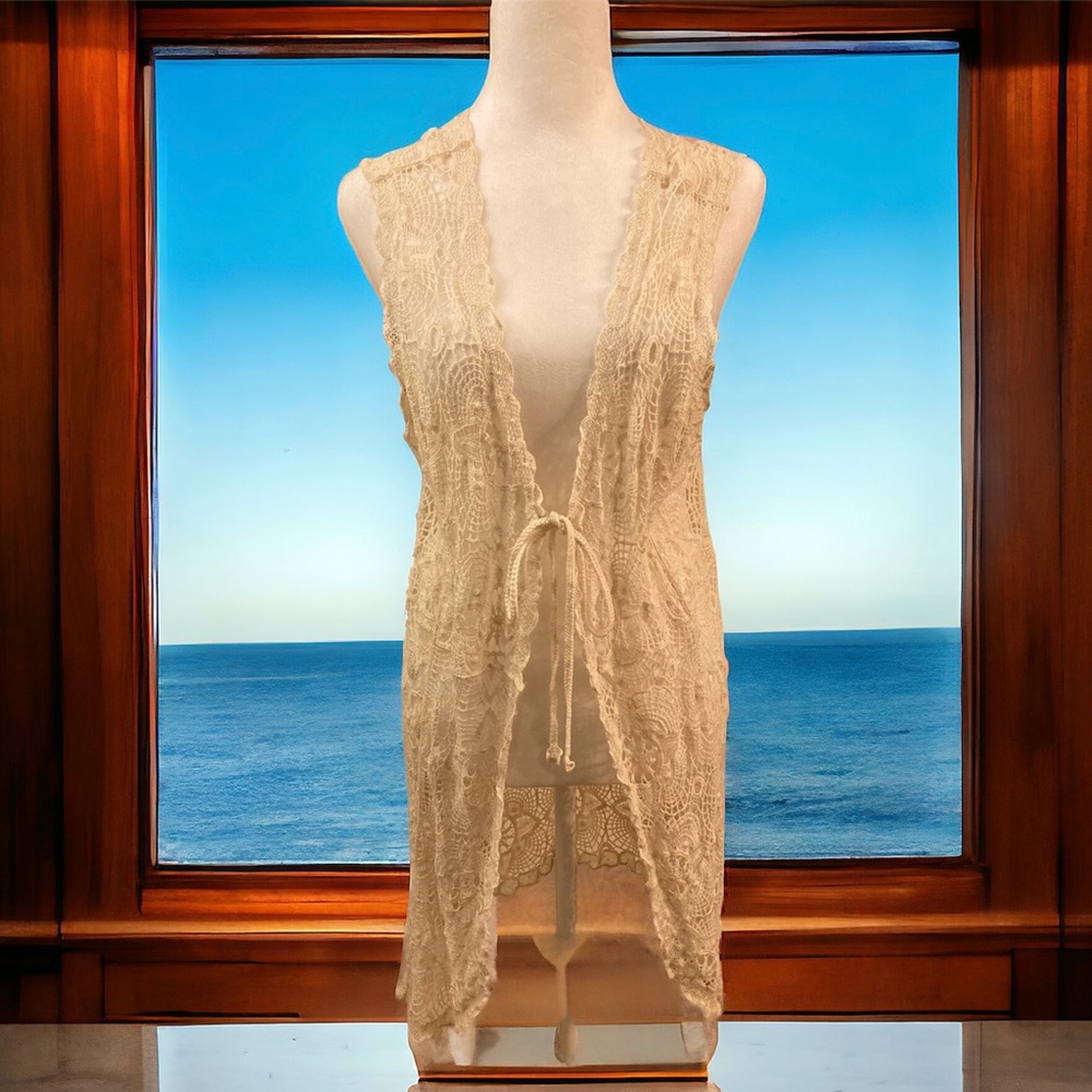 Crocheted duster or bathing suit cover up